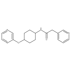 2-(pyridin-3-yl)-N-[(1r,4r)-4-(pyrazin-2-yloxy)cyclohexyl]acetamide结构式