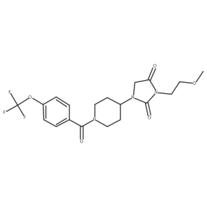 3-(2-Methoxyethyl)-1-(1-(4-(trifluoromethoxy)benzoyl)piperidin-4-yl)imidazolidine-2,4-dione结构式