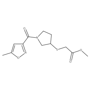 Methyl 2-((1-(5-methylisoxazole-3-carbonyl)pyrrolidin-3-yl)thio)acetate Structure