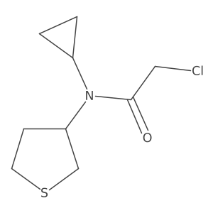 2-chloro-N-cyclopropyl-N-(tetrahydrothiophen-3-yl)acetamide结构式