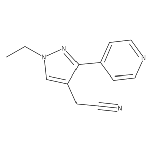 2-(1-ethyl-3-(pyridin-4-yl)-1H-pyrazol-4-yl)acetonitrile Structure