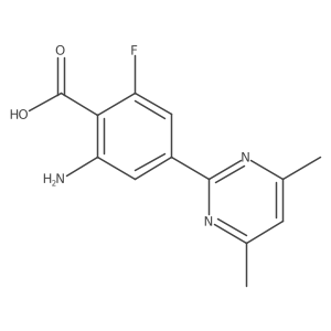 2-Amino-4-(4,6-dimethylpyrimidin-2-yl)-6-fluorobenzoic acid Structure