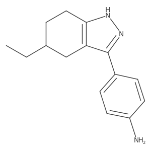 4-(5-ethyl-4,5,6,7-tetrahydro-1H-indazol-3-yl)aniline Structure
