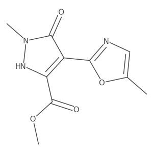methyl 5-hydroxy-1-methyl-4-(5-methyl-1,3-oxazol-2-yl)-1H-pyrazole-3-carboxylate结构式