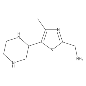 [4-Methyl-5-(piperazin-2-yl)-1,3-thiazol-2-yl]methanamine Structure