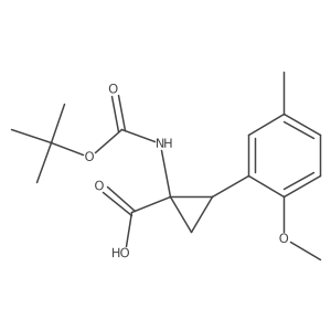 1-{[(Tert-butoxy)carbonyl]amino}-2-(2-methoxy-5-methylphenyl)cyclopropane-1-carboxylic acid结构式