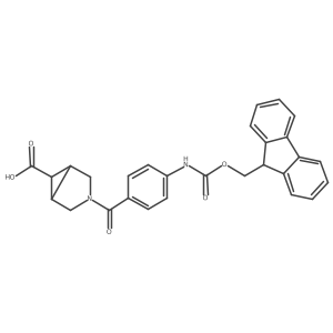 (1R,5S)-3-[4-({[(9H-fluoren-9-yl)methoxy]carbonyl}amino)benzoyl]-3-azabicyclo[3.1.0]hexane-6-carboxylic acid结构式