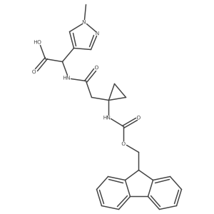 2-{2-[1-({[(9H-fluoren-9-yl)methoxy]carbonyl}amino)cyclopropyl]acetamido}-2-(1-methyl-1H-pyrazol-4-yl)acetic acid Structure