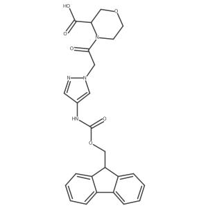 4-{2-[4-({[(9H-fluoren-9-yl)methoxy]carbonyl}amino)-1H-pyrazol-1-yl]acetyl}morpholine-3-carboxylic acid Structure