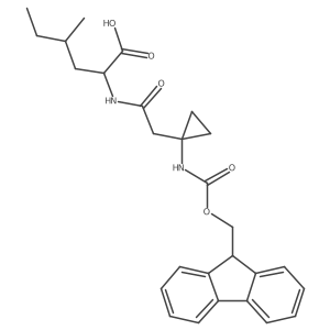 2-{2-[1-({[(9H-fluoren-9-yl)methoxy]carbonyl}amino)cyclopropyl]acetamido}-4-methylhexanoic acid Structure