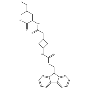 2-{2-[3-({[(9H-fluoren-9-yl)methoxy]carbonyl}amino)cyclobutyl]acetamido}-4-methylhexanoic acid Structure