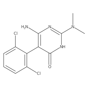 6-Amino-5-(2,6-dichlorophenyl)-2-(dimethylamino)-3,4-dihydropyrimidin-4-one结构式