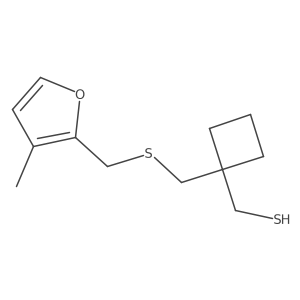 [1-({[(3-Methylfuran-2-yl)methyl]sulfanyl}methyl)cyclobutyl]methanethiol结构式
