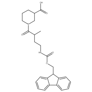 1-[4-({[(9H-fluoren-9-yl)methoxy]carbonyl}amino)-2-methylbutanoyl]piperidine-3-carboxylic acid Structure