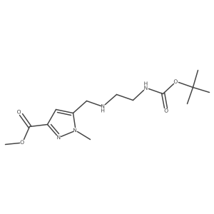 methyl 5-{[(2-{[(tert-butoxy)carbonyl]amino}ethyl)amino]methyl}-1-methyl-1H-pyrazole-3-carboxylate Structure