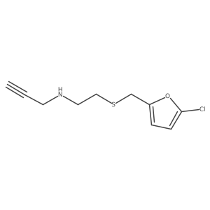 (2-{[(5-Chlorofuran-2-yl)methyl]sulfanyl}ethyl)(prop-2-yn-1-yl)amine结构式