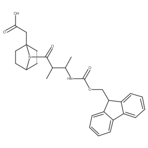 2-{7-[3-({[(9H-fluoren-9-yl)methoxy]carbonyl}amino)-2-methylbutanoyl]-7-azabicyclo[2.2.1]heptan-1-yl}acetic acid Structure