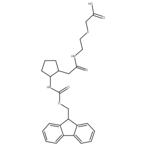 2-[(2-{2-[2-({[(9H-fluoren-9-yl)methoxy]carbonyl}amino)cyclopentyl]acetamido}ethyl)sulfanyl]acetic acid Structure