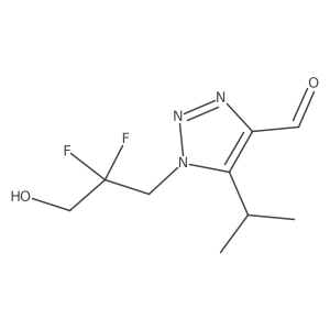 1-(2,2-difluoro-3-hydroxypropyl)-5-(propan-2-yl)-1H-1,2,3-triazole-4-carbaldehyde结构式