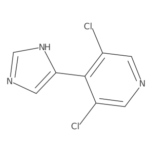 3,5-dichloro-4-(1H-imidazol-4-yl)pyridine结构式