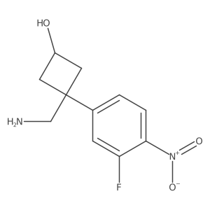 3-(Aminomethyl)-3-(3-fluoro-4-nitrophenyl)cyclobutan-1-ol Structure