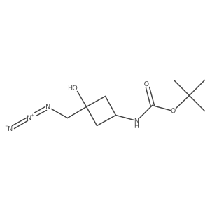 tert-butyl N-[3-(azidomethyl)-3-hydroxycyclobutyl]carbamate结构式