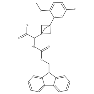 2-(9H-Fluoren-9-ylmethoxycarbonylamino)-2-[3-(5-fluoro-2-methoxyphenyl)-1-bicyclo[1.1.1]pentanyl]acetic acid Structure