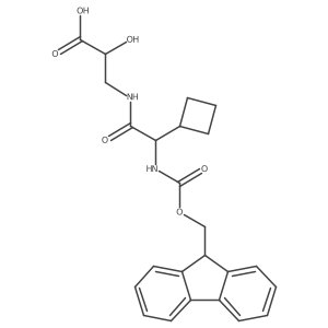 (2S)-3-[2-cyclobutyl-2-({[(9H-fluoren-9-yl)methoxy]carbonyl}amino)acetamido]-2-hydroxypropanoic acid结构式