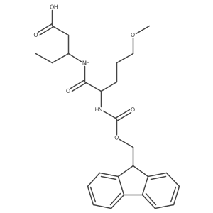 (3R)-3-[2-({[(9H-fluoren-9-yl)methoxy]carbonyl}amino)-5-methoxypentanamido]pentanoic acid Structure