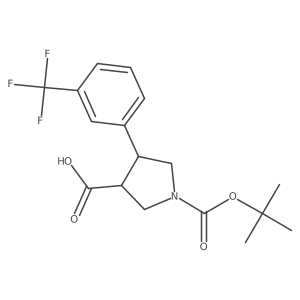 1-(tert-Butoxycarbonyl)-4-(3-(trifluoromethyl)phenyl)pyrrolidine-3-carboxylic acid结构式