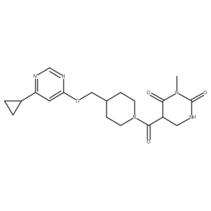 5-[4-[(6-Cyclopropylpyrimidin-4-yl)oxymethyl]piperidine-1-carbonyl]-3-methyl-1,3-diazinane-2,4-dione结构式