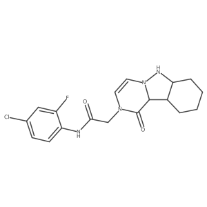 N-(4-chloro-2-fluorophenyl)-2-(1-oxo-6,6a,7,8,9,10,10a,10b-octahydropyrazino[1,2-b]indazol-2-yl)acetamide结构式