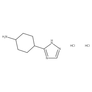 4-(1H-1,2,4-Triazol-5-yl)cyclohexan-1-amine;dihydrochloride结构式