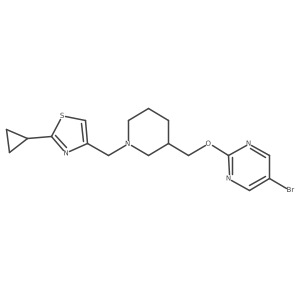 4-[[3-[(5-Bromopyrimidin-2-yl)oxymethyl]piperidin-1-yl]methyl]-2-cyclopropyl-1,3-thiazole Structure