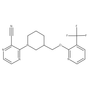 3-[3-({[3-(Trifluoromethyl)pyridin-2-yl]oxy}methyl)piperidin-1-yl]pyrazine-2-carbonitrile结构式