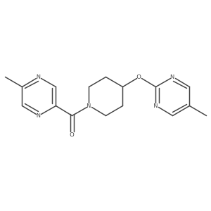 2-Methyl-5-{4-[(5-methylpyrimidin-2-yl)oxy]piperidine-1-carbonyl}pyrazine结构式