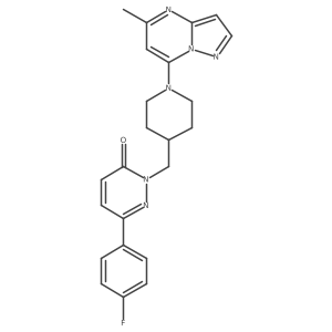 6-(4-Fluorophenyl)-2-[(1-{5-methylpyrazolo[1,5-a]pyrimidin-7-yl}piperidin-4-yl)methyl]-2,3-dihydropyridazin-3-one结构式