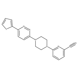 6-[4-(6-Thiophen-2-ylpyridazin-3-yl)piperazin-1-yl]pyridine-2-carbonitrile Structure