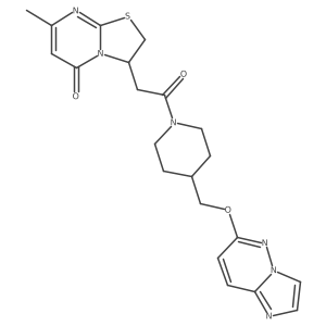 3-{2-[4-({imidazo[1,2-b]pyridazin-6-yloxy}methyl)piperidin-1-yl]-2-oxoethyl}-7-methyl-2H,3H,5H-[1,3]thiazolo[3,2-a]pyrimidin-5-one结构式