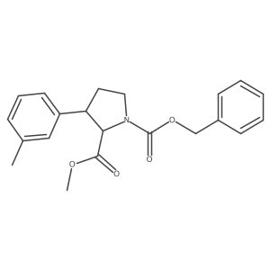 O1-benzyl O2-methyl cis-3-(m-tolyl)pyrrolidine-1,2-dicarboxylate结构式