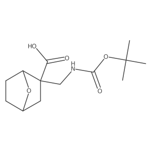 rac-(1R,2S,4S)-2-({[(tert-butoxy)carbonyl]amino}methyl)-7-oxabicyclo[2.2.1]heptane-2-carboxylic acid结构式