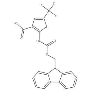 2-({[(9H-fluoren-9-yl)methoxy]carbonyl}amino)-5-(trifluoromethyl)thiophene-3-carboxylic acid结构式