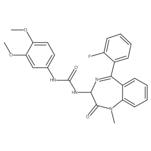 3-(3,4-dimethoxyphenyl)-1-[5-(2-fluorophenyl)-1-methyl-2-oxo-2,3-dihydro-1H-1,4-benzodiazepin-3-yl]urea Structure
