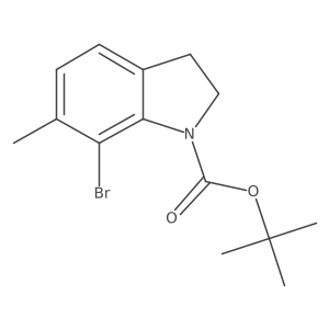 tert-butyl 7-bromo-6-methyl-2,3-dihydro-1H-indole-1-carboxylate结构式