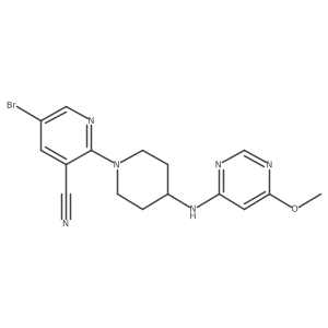 5-Bromo-2-{4-[(6-methoxypyrimidin-4-yl)amino]piperidin-1-yl}pyridine-3-carbonitrile Structure