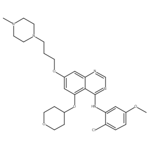 N-(2-chloro-5-methoxyphenyl)-7-[3-(4-methylpiperazin-1-yl)propoxy]-5-(oxan-4-yloxy)quinazolin-4-amine Structure