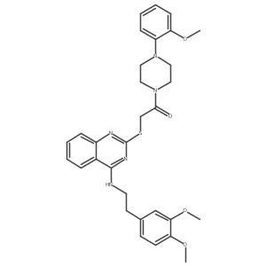 2-[(4-{[2-(3,4-Dimethoxyphenyl)ethyl]amino}quinazolin-2-yl)sulfanyl]-1-[4-(2-methoxyphenyl)piperazin-1-yl]ethan-1-one Structure