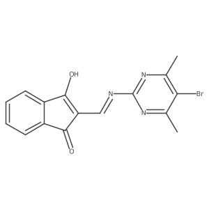 2-(((5-Bromo-4,6-dimethylpyrimidin-2-YL)amino)methylene)indane-1,3-dione Structure