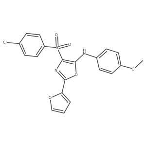 4-((4-chlorophenyl)sulfonyl)-2-(furan-2-yl)-N-(4-methoxyphenyl)oxazol-5-amine结构式