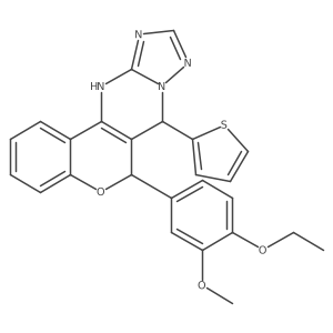 6-(4-ethoxy-3-methoxyphenyl)-7-(thiophen-2-yl)-7,12-dihydro-6H-chromeno[4,3-d][1,2,4]triazolo[1,5-a]pyrimidine Structure